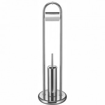 Напольный ёршик FRAP F903 с бумагодержателем, хром Напольный ёршик FRAP F903 с бумагодержателем, хром