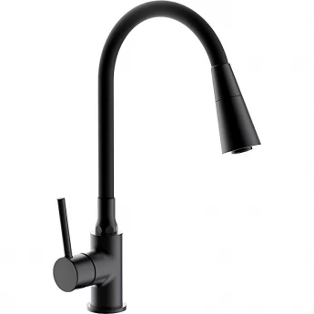 Смеситель для кухни FRAP F4044-6 с гибким изливом чёрный