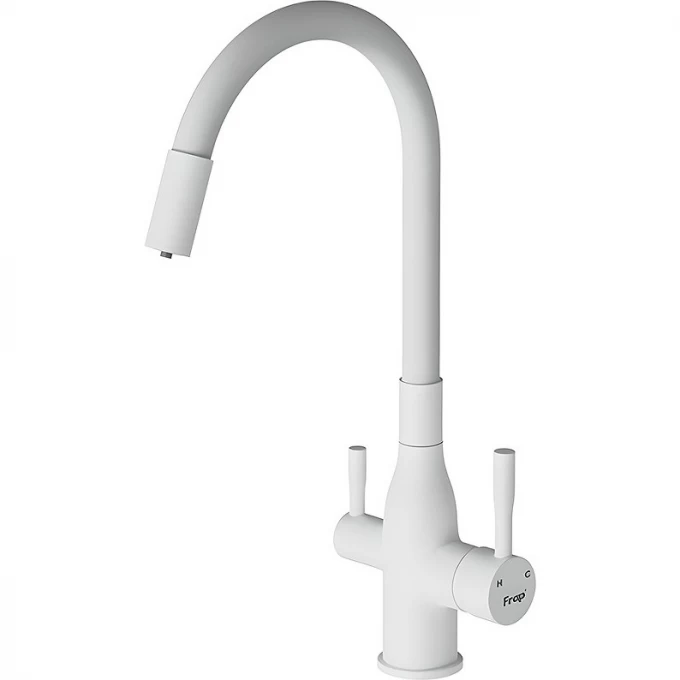 Смеситель для кухни с гибким изливом FRAP H69 белый F4396-8 Смеситель для кухни с гибким изливом FRAP H69 белый F4396-8