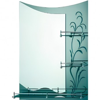 Зеркало FRAP F688 с полкой, 800х600 мм, зеленый рисунок Зеркало FRAP F688 с полкой, 800х600 мм, зеленый рисунок